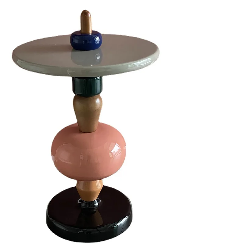 

Creative sofa side table, simple art living room round table