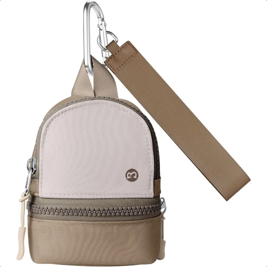 

Mini Backpack Keychain Wristlet Pouch Small Change Coin Purse Cute Zipper Wallet With 3 RFID Card Slots For Women Men Airpods C