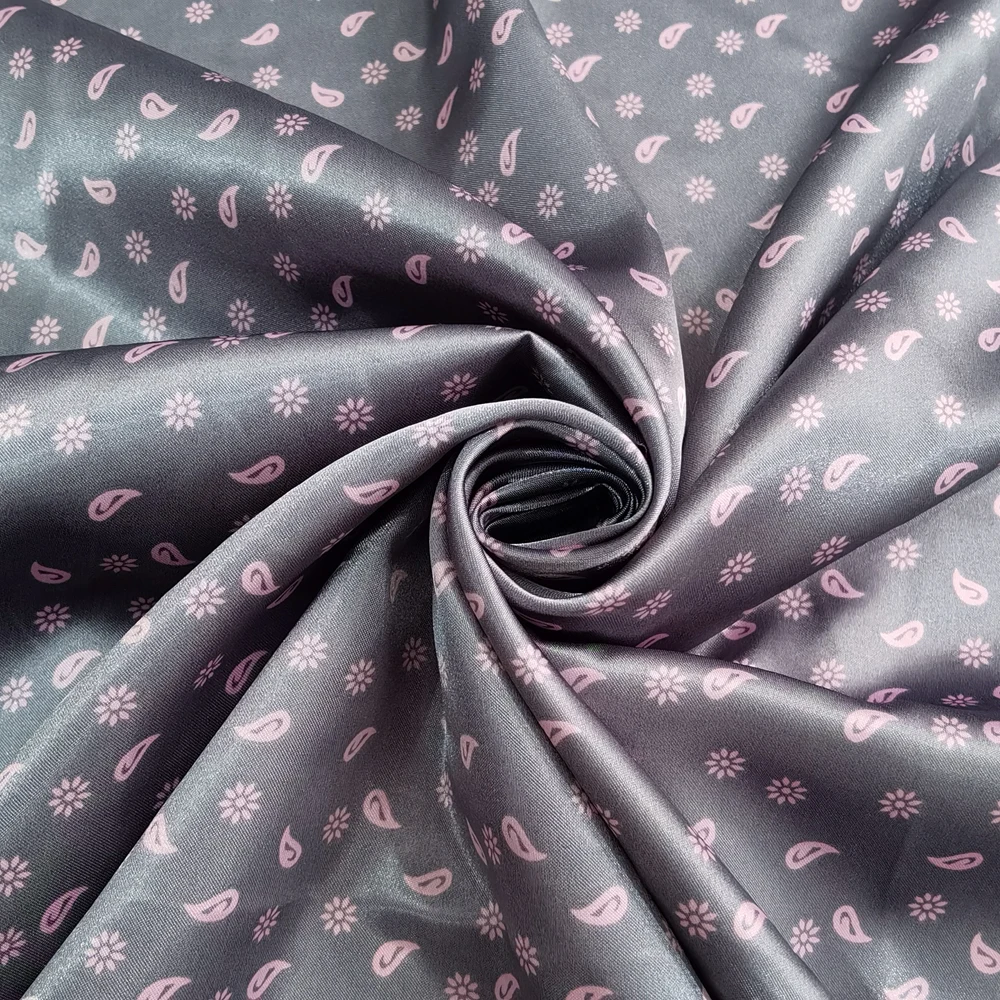 1 Meter x 1,48 Meter Retro Blumenmuster Paisley Satin Stoff Schal Seidiger Charmeuse Schal Futtermaterial – Detail 12