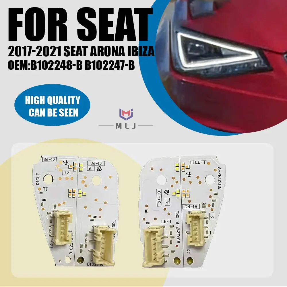 

B102248-B B102247-B White Angel Eyes DRL Turn Signal Boards For 2017-2021 Seat Arona Ibiza LED Headlight Daytime Running Light