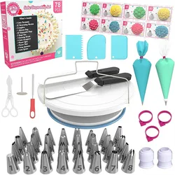 Piping Bags and Tips Set, Baking Cake Decorating Kit with Stainless Steel Tips, Reusable Silicone Pastry Bags, Couplers