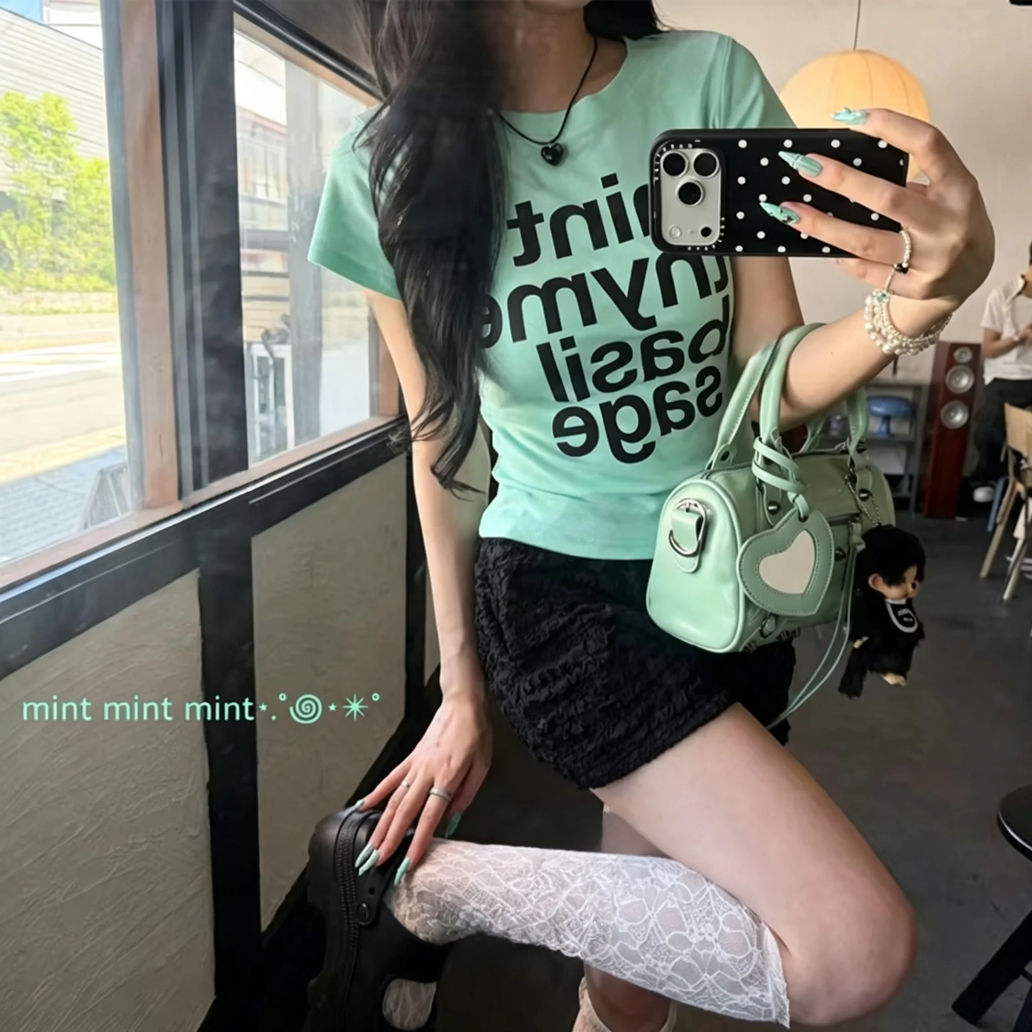 Women's Summer Letter Print Minimalist Short Sleeve T-shirt For Harajuku Y2K Coquette  Daily Fresh Cute Fashion Casual Wear
