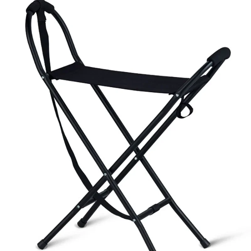 Foldable Four-Legged Elderly Crutches Chair - Aluminum Cane Stool, Portable Walking Stick, Multifunctional Support Aid