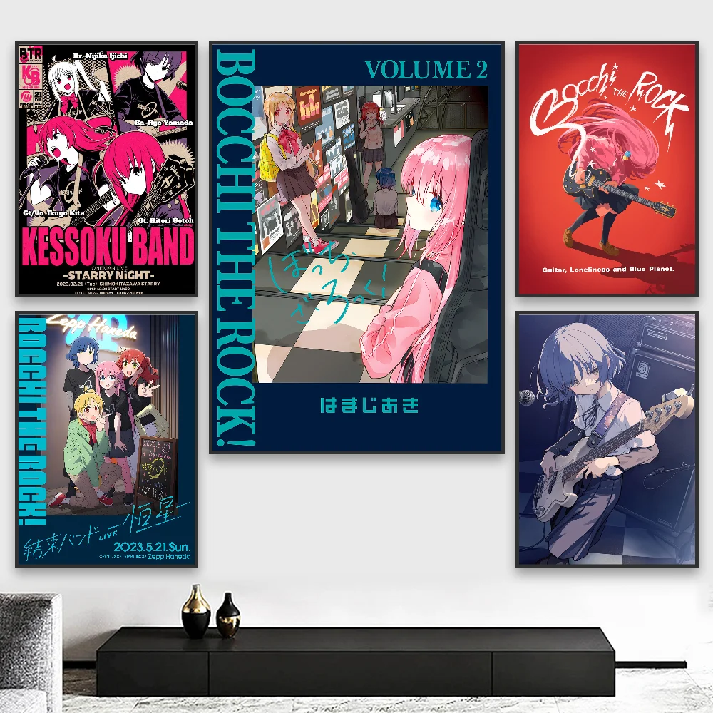 

Anime B-Bocchi The Rock Poster HD art sticky wall waterproof home living room bedroom bar aesthetic decoration