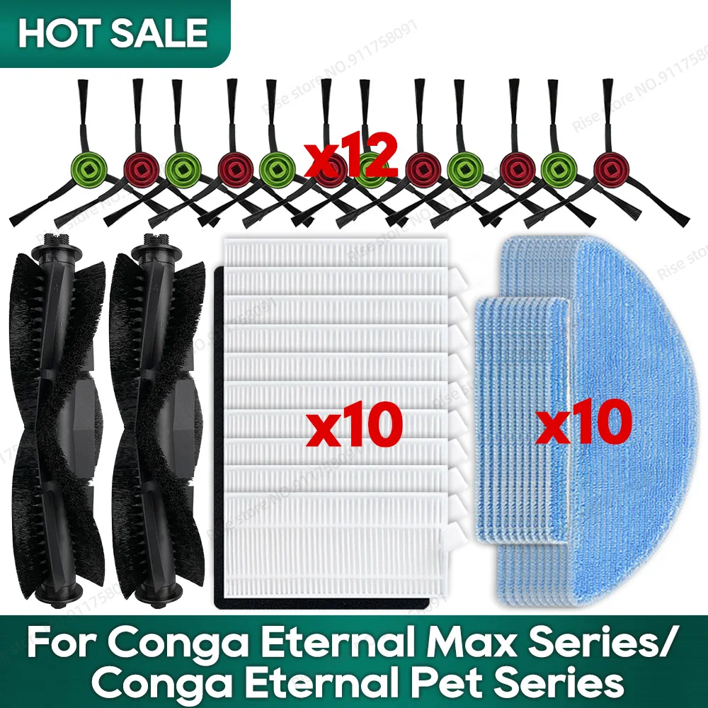 Fit for Conga Eternal Pet Max X-Treme, Ultimate, Titanium Vacuum Cleaner Accessories Parts Mop Hepa Filter Side Brush