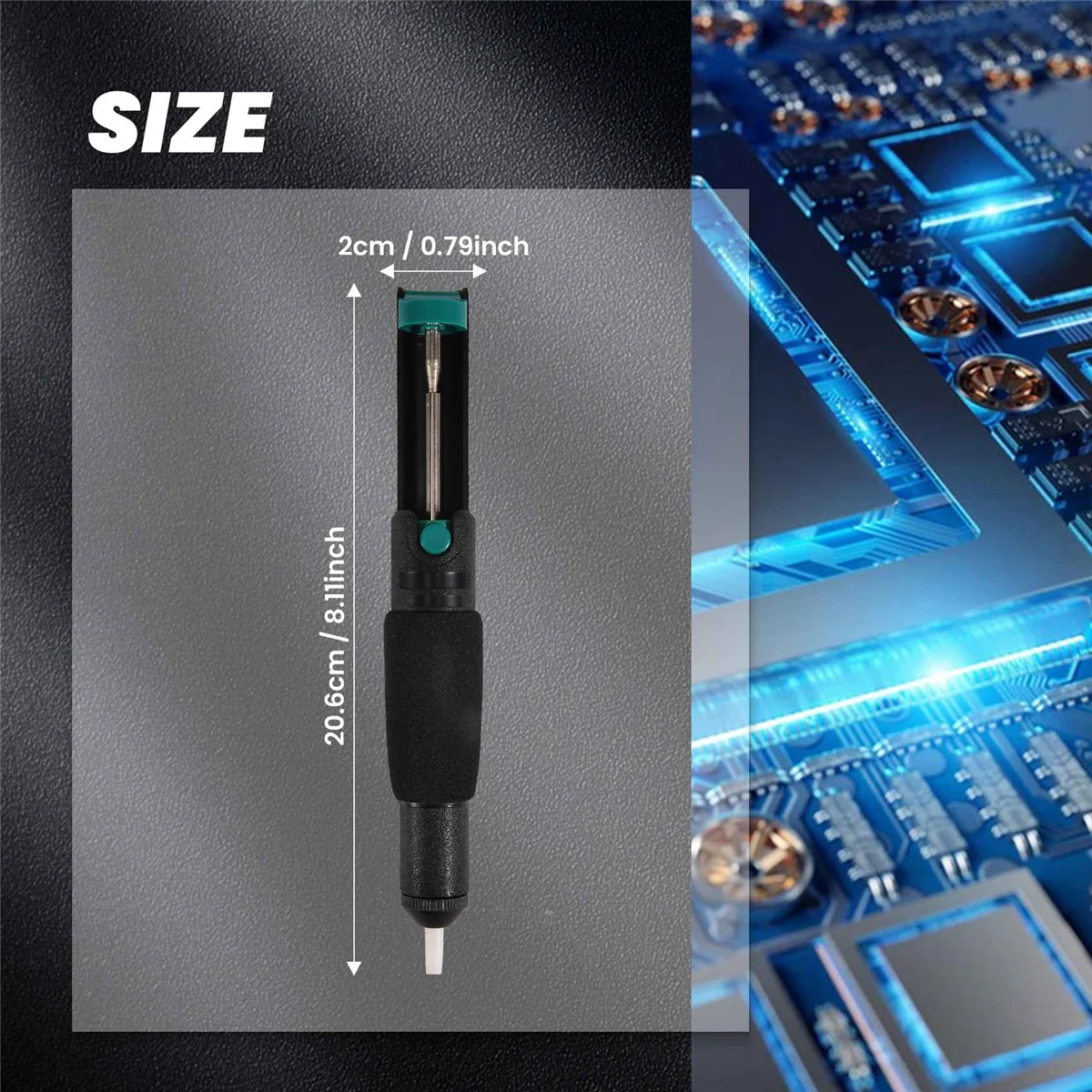 はんだ付け芯とはんだ除去ポンプ、吸盤、はんだ除去編組、幅2mm、長さ1.5m