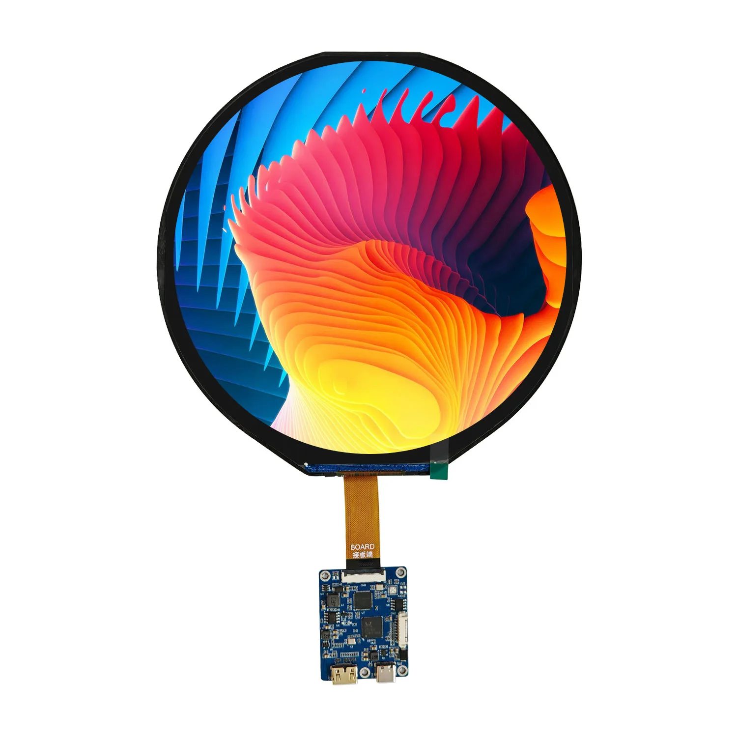 7 Inch Round LCD Screen TFT Circular Display IPS 1080x1080 MIPI interface 500nits High Brightness Panel With HDMI Driver Board
