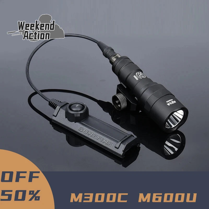 WADSN M300/M600 – Linterna táctica LED para rifle de caza - imagen 4