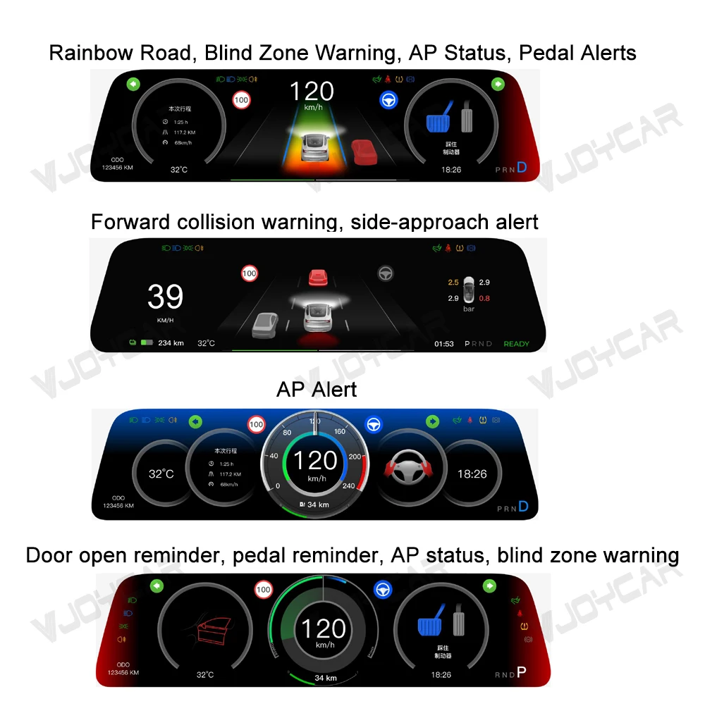 Für Tesla New Gen 2 9,6 Zoll Instrumentenanzeige Modell Y 3 YL Totwinkel-Warnung OTA-Update Neues Modell 3 Neues Y Juniper Armaturenbrett – Detail 16