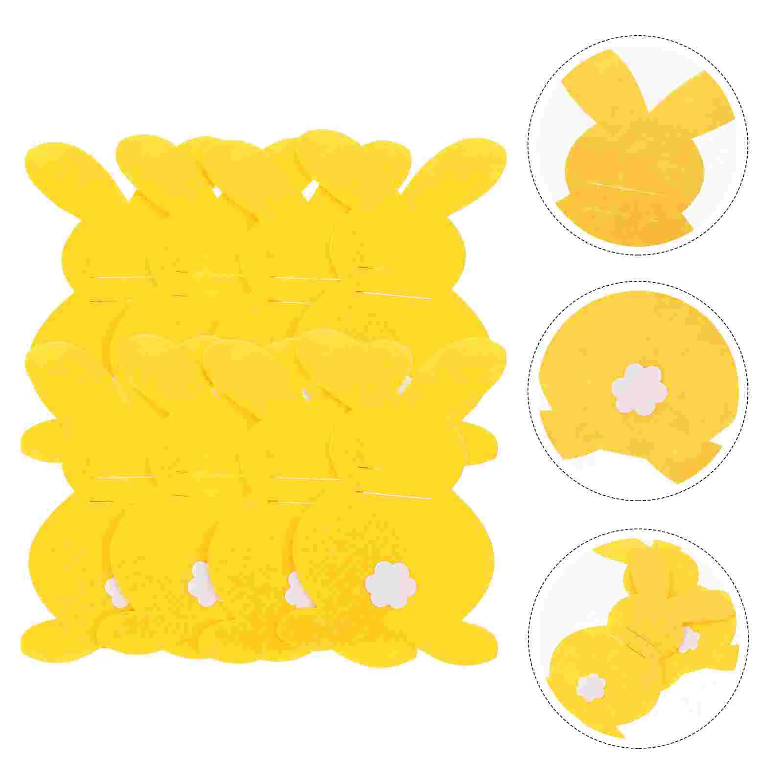 8 Pcs Cutlery Flower Rabbit Bag Storage Bags Adorable Easter Pink Fork Table Decoration Banquet