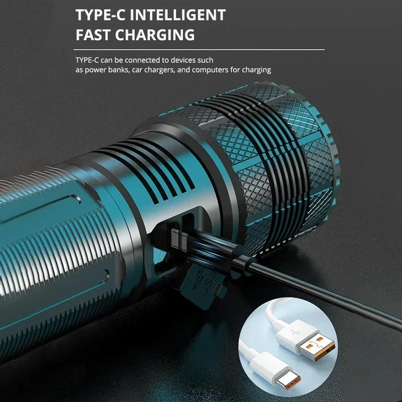 35000LM Most Powerful 1000W High Power Super Bright Led Tactical Flashlights 18650 Battery Waterproof Emergency Spotlights