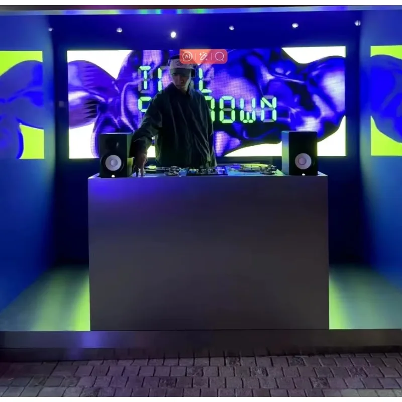 1.920.960.8m Waterproof Three-sided LED DJ Booth Screen Livehouse Portable Panel for Indoor Outdoor Stage Music Events