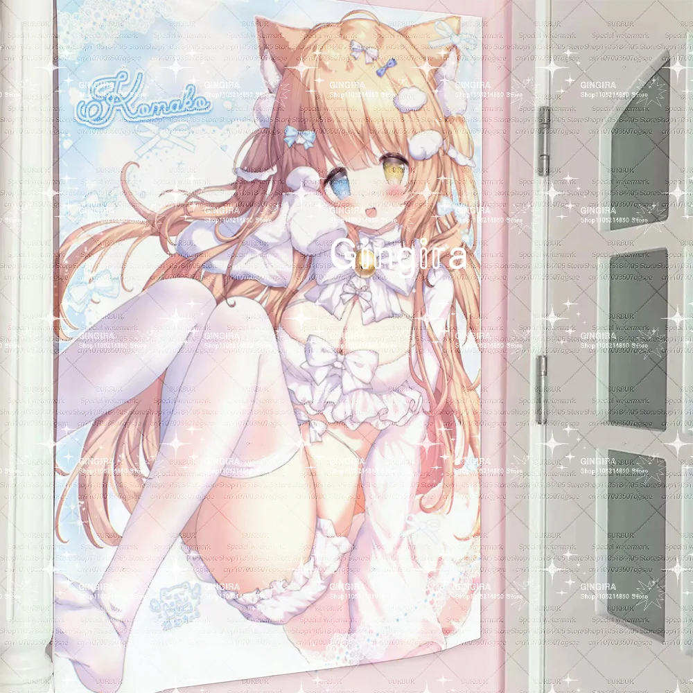 Niedlicher rosafarbener Wandteppich im japanischen Stil für Mädchen zur Innendekoration, doppelseitiger Wandbehang im Lolita-Mädchen-Stil für beste Freundinnen