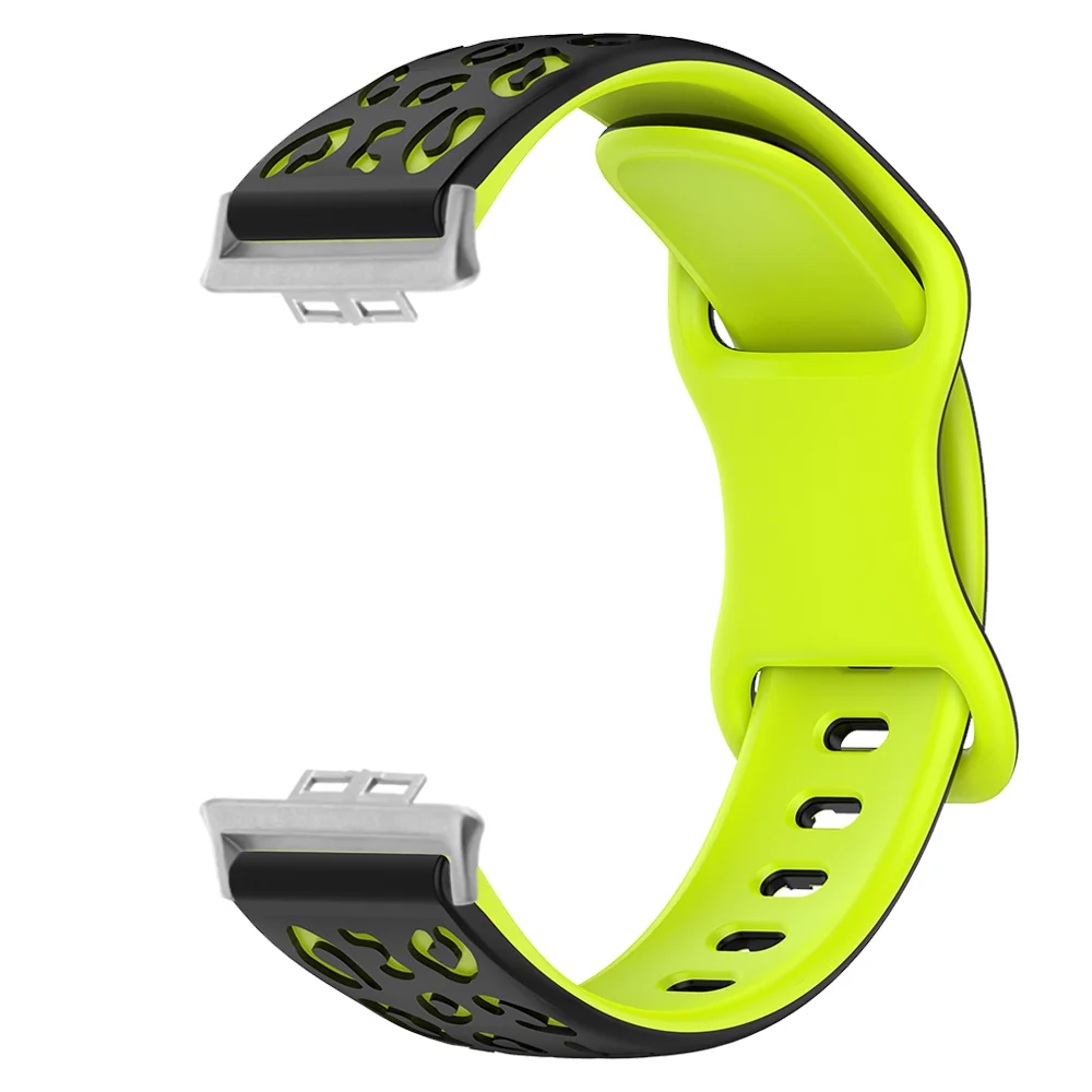 

18mm 20mm Watch Strap For Huawei Fit1 Fit2 Smart Watch Leopard Print Quick Release Washable Sweatproof Durable Rubber Unisex