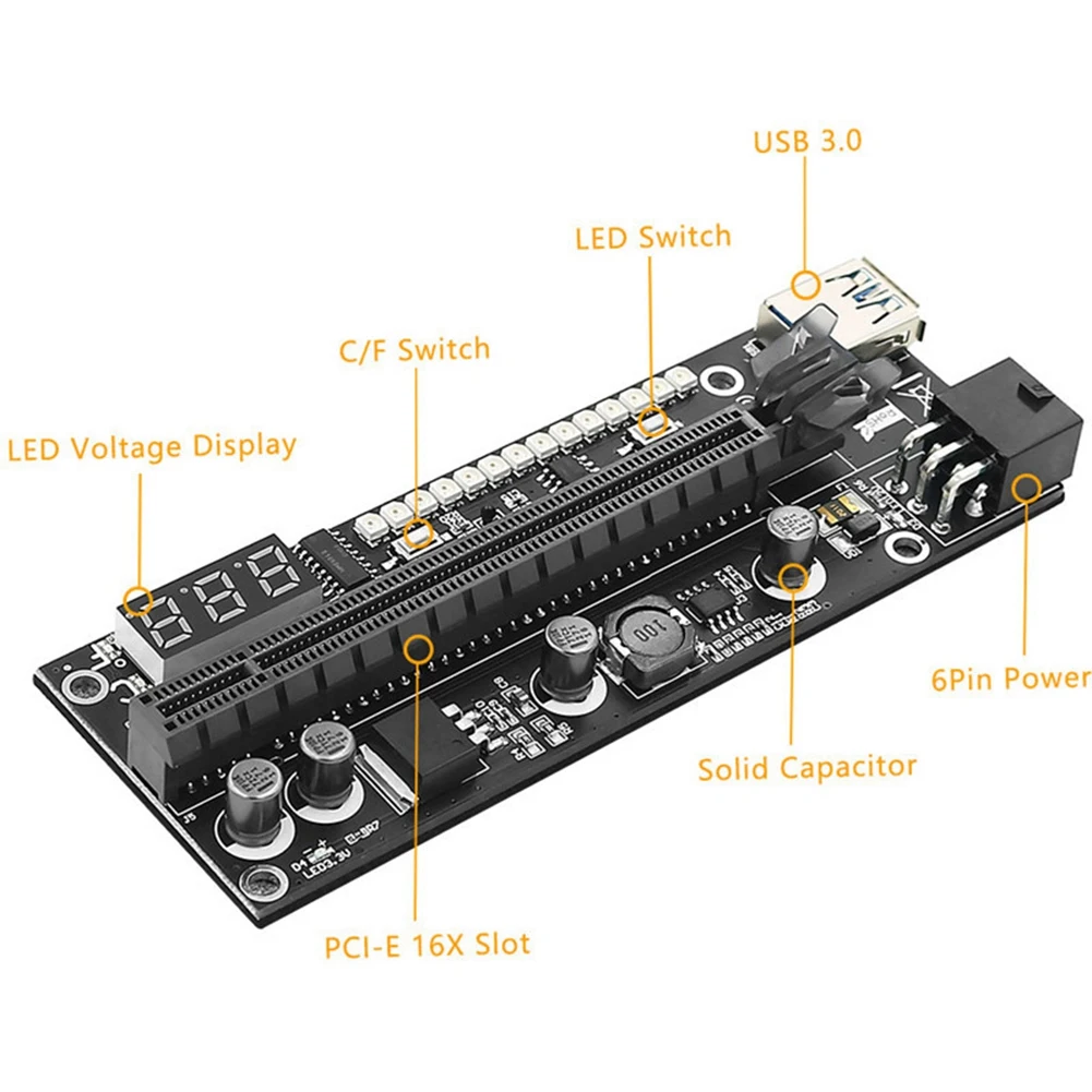10PCS VER15X PCIE X1 to X16 PCI-E Riser Card VER 15X PCI Express 16X Riser RGB for Graphics Card BTC ETH Mining Miner