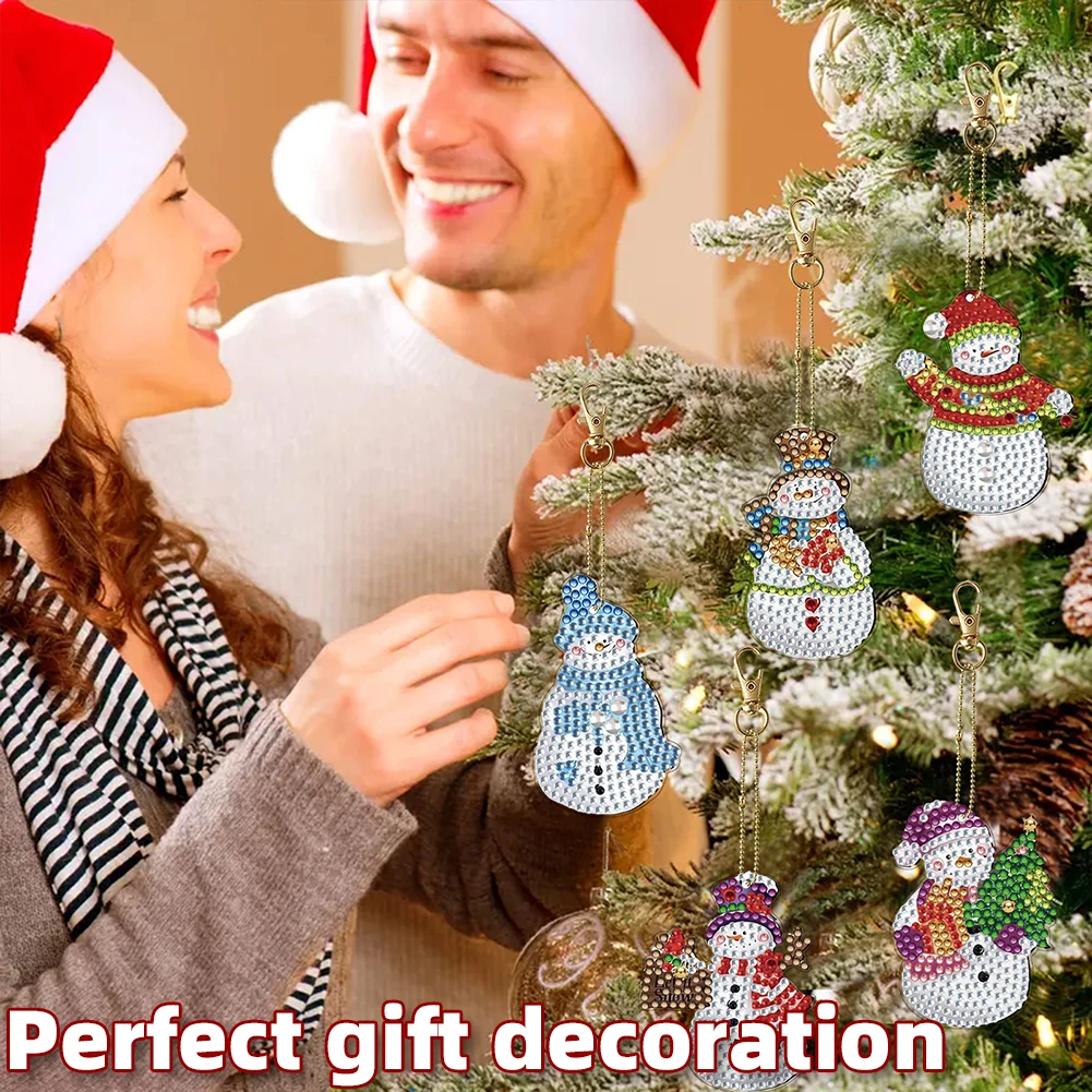 

12 PCS Christmas Diamond Art Charms DIY Diamond Art Painting Keychains Diamond Art Ornaments for Beginners Unique Handmade Gift
