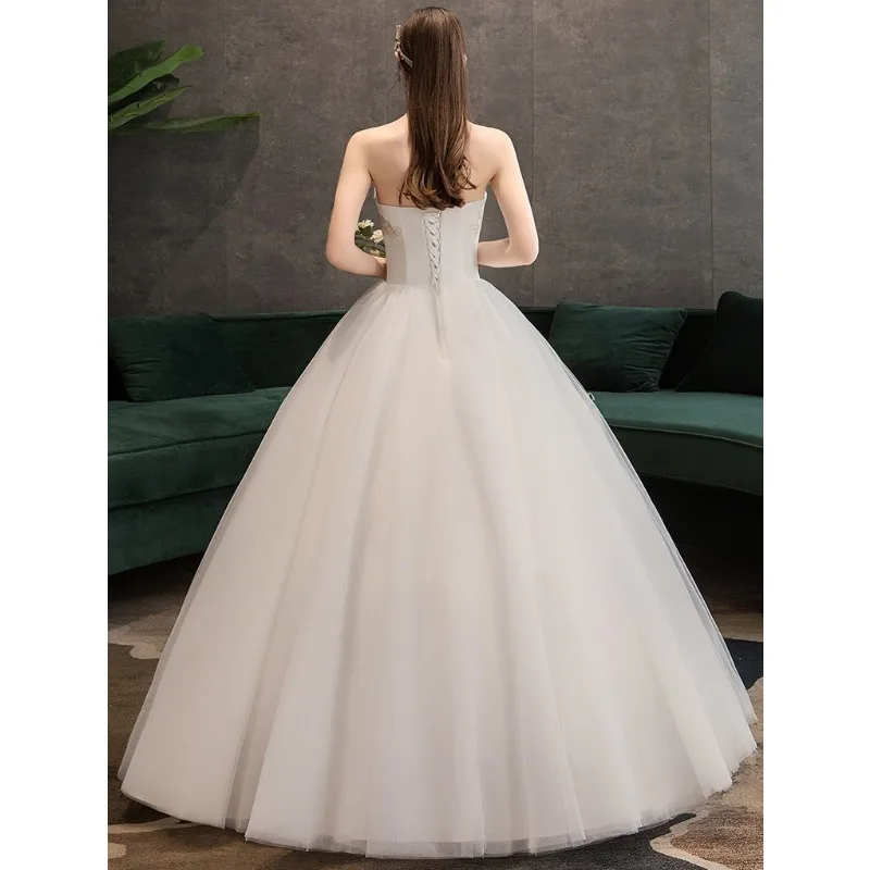 Vestido de noiva sem alças, elegante, novas fotos, sessão de noiva, simples, princesa francesa, vestido de baile, novia