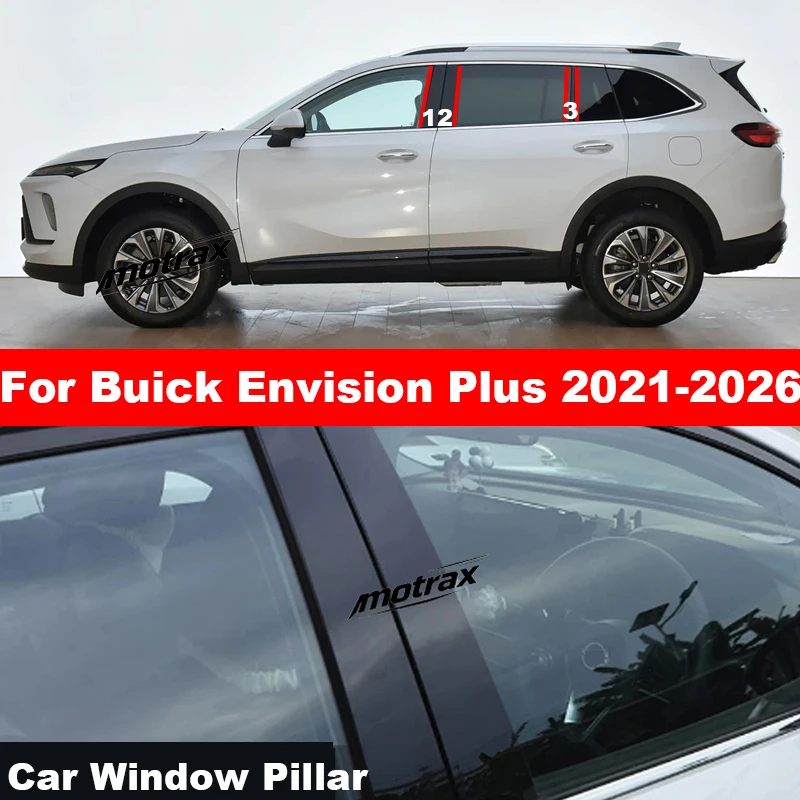 Car Window Center Pillar Trim Strips Vinyl Decals Sticker Exterior for Buick Envision Plus 2021 2022 2023 2024 2025 2026