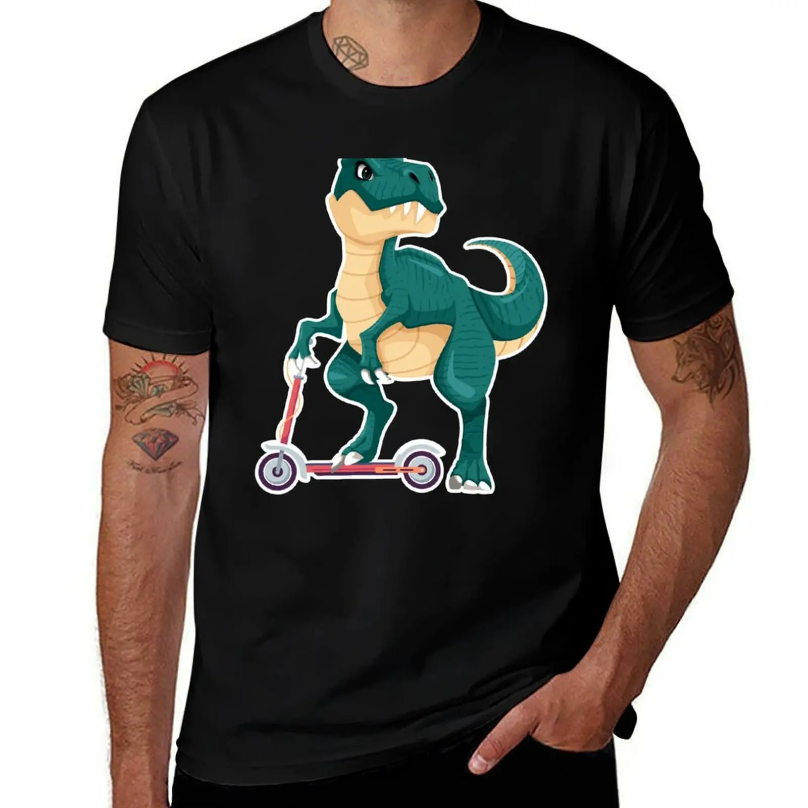 

DINOSAUR ON A SCOOTER T-Shirt graphics cute clothes new edition mens big and tall t shirts