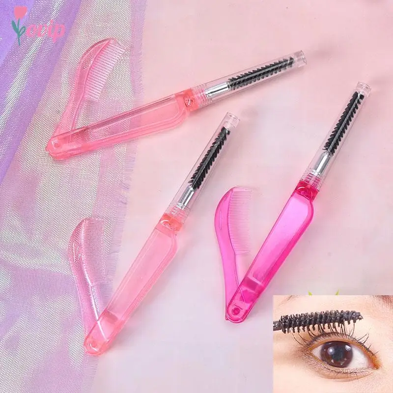 Peigne à cils à double tête pliable anti-favorable, outil de maquillage de beauté, baguettes de mascara, applicateur, brosses, 1 pièce