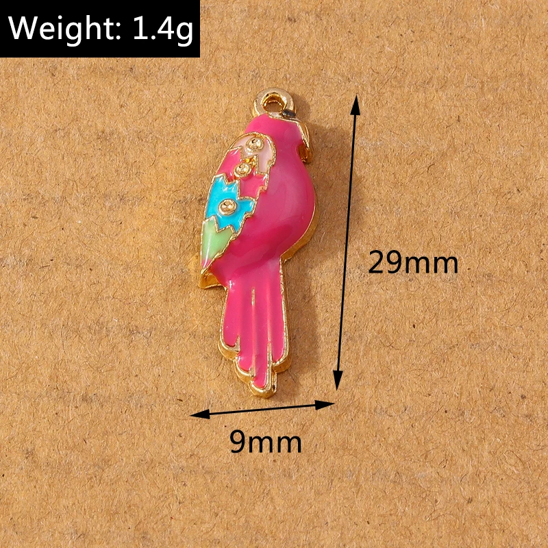 10 Stück Niedliche Emaille-Hühner-Anhänger für Schmuckherstellung, Halsketten, Ohrringe, DIY-Armbänder und Zubehör – Detail 6