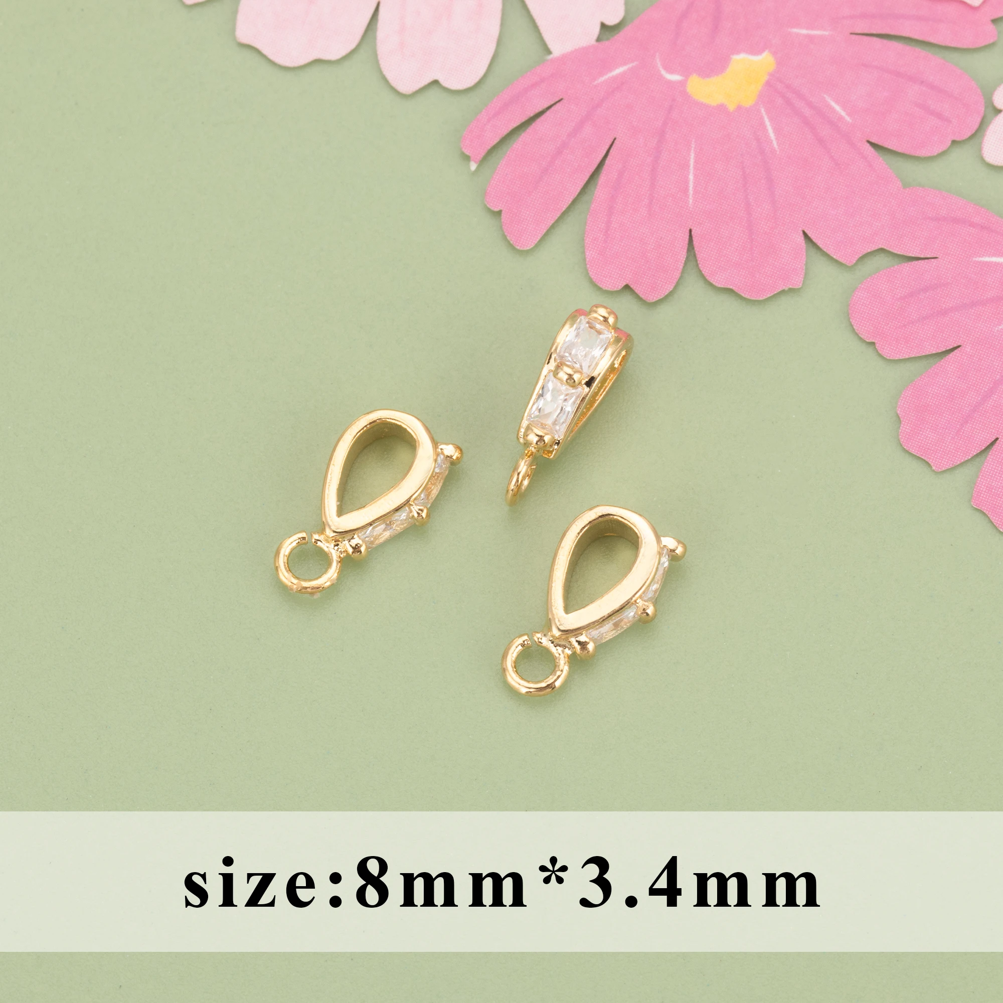 YEGUI M838,jewelry accessories,18k gold plated,0.3 microns,diy pendant,hand made,zircon,diy earrings,jewelry making,20pcs/lot