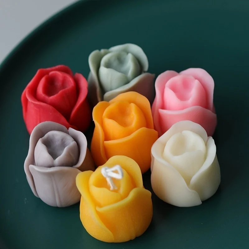 3D Tulip Flower Scented Candle Silicone Soap  DIY   Cake Decoration Products  Making Kit