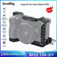 Kit de jaula SmallRig A6700 para Sony Alpha 6700, placa de liberación rápida integrada para Arca con abrazadera de Cable para montaje en zapata 4336