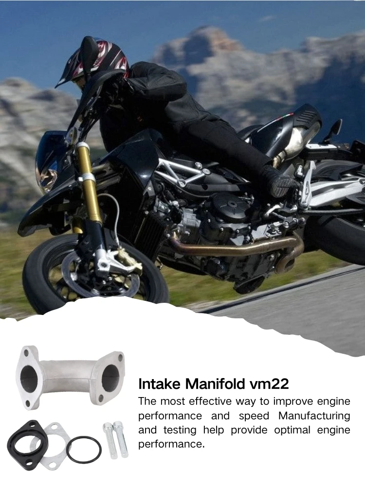 AliExpress NONE Intake Pipe Manifold VM22 26mm For CRF/XR 50 70 110cc 125cc 140cc 150cc 160cc Dirt Pit Bike Go Kart Quad Carburator Engine