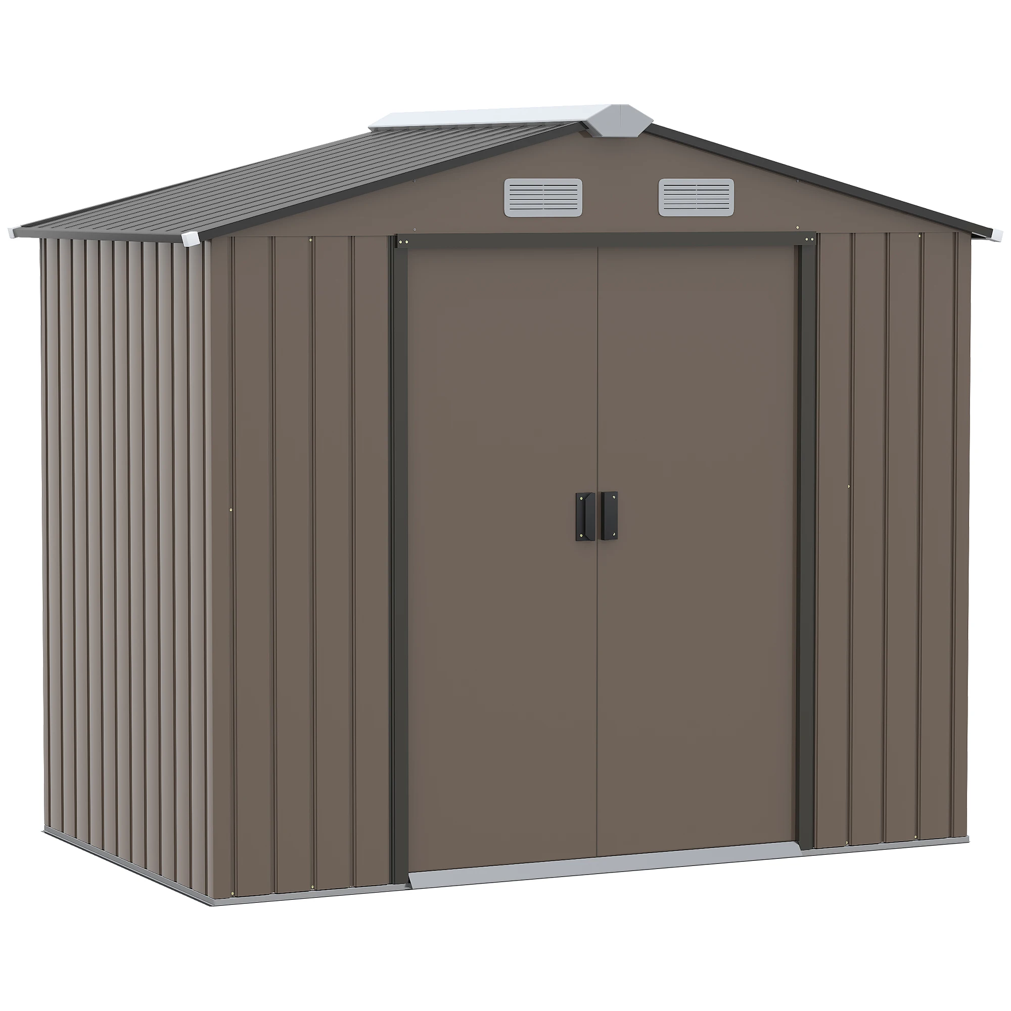 Outsunny garden shed with Base 213x130x185 cm with 2 doors Brown