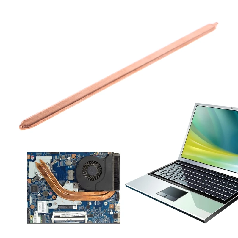 8x3x170mm DIY Notebook Computer Thermal Conductive Copper Tube CPU Flat Heat Pipe, Portable CPU Heat Sink Tube Computer