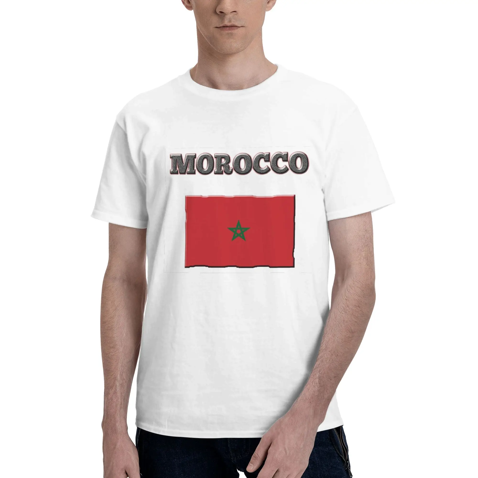 

Футболка Marocco Flag0 из 100% хлопка, мужские забавные футболки, мужские футболки с круглым вырезом и коротким рукавом, S-6XL