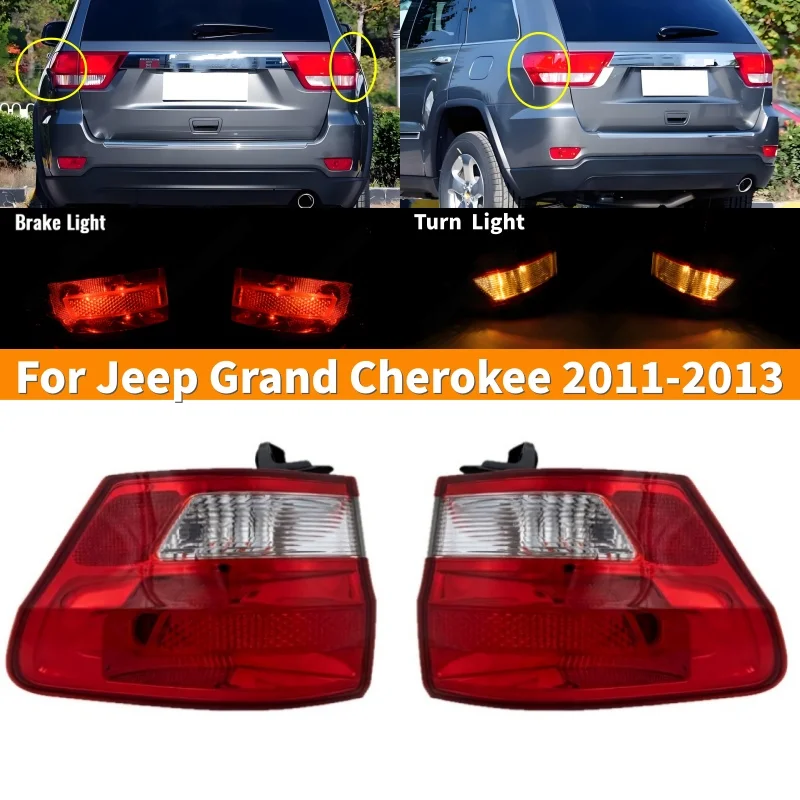 

LED Rear Tail Light Brake Lamp Auto Reverse Lamp Warning Signal Lights For Jeep Grand Cherokee 2011-2013 #55079421AG，55079420AG