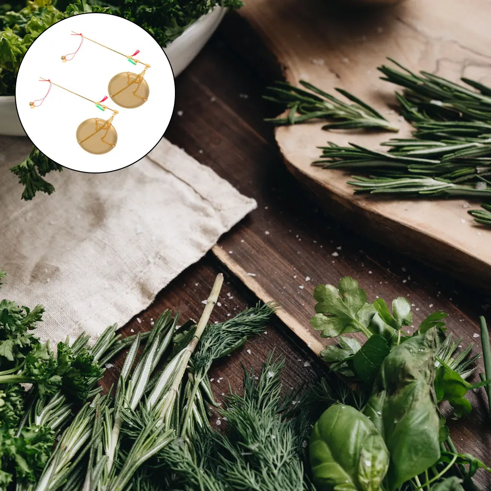 

2pcs Multi-Function Medicine Scales Reusable Daily Use Gram Scale For Tea Leaf Dried Fruit Retro Copper Design Wear-Resistant