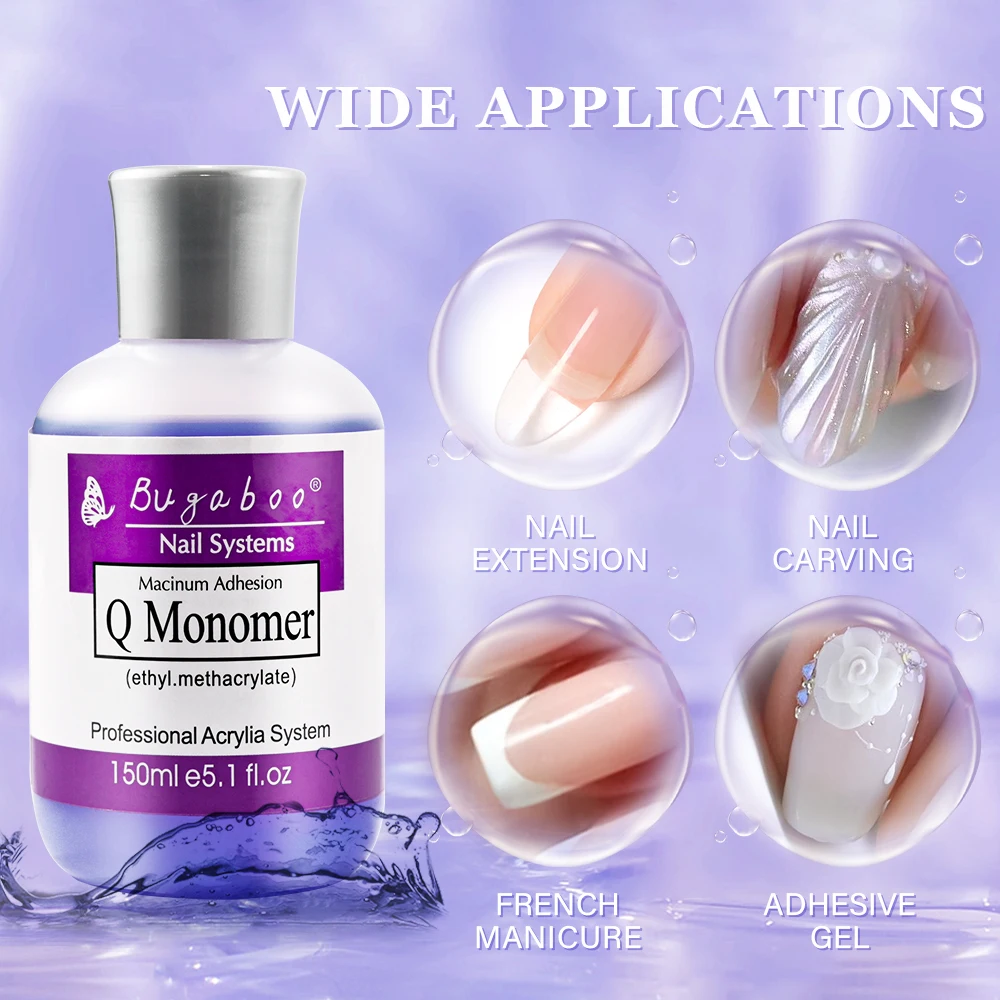 Cristal líquido acrílico para uñas EMA, 150/40/75/120ML, para tallar/extensión/tallar, monomero, herramienta profesional para manicura en polvo acrílico