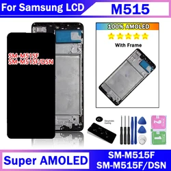 Super AMOLED for Samsung M51 M515 M515F M515F/DS Lcd Display Digital Touch Screen Assembly For Samsung M51 Display Frame