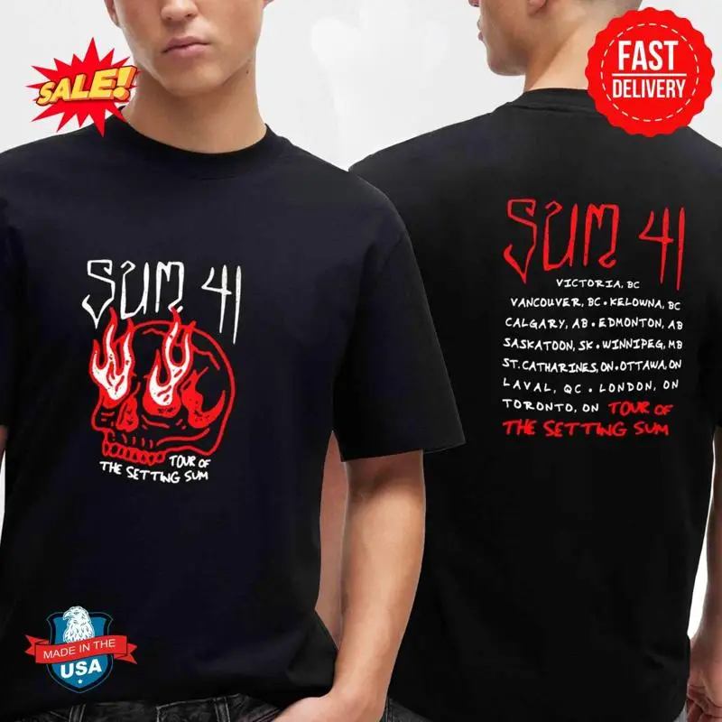 

Двусторонняя футболка с рисунком черепа Sum 41, 2025 Tour Of The Setting