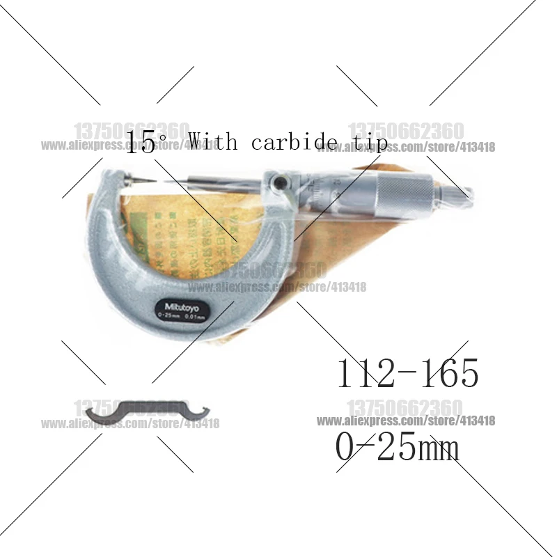 XiBei Point Micrometers 0-25mm 25-50mm 50-75mm 342-251 Carbide meetvlakken Dikte Ideaal gereedschap voor het meten van boorgaten