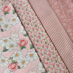 160x50cm rosa camelia coniglio Twill tessuto di cotone, fare lenzuolo copripiumino abbigliamento per bambini abbigliamento fatto a mano panno fai da te