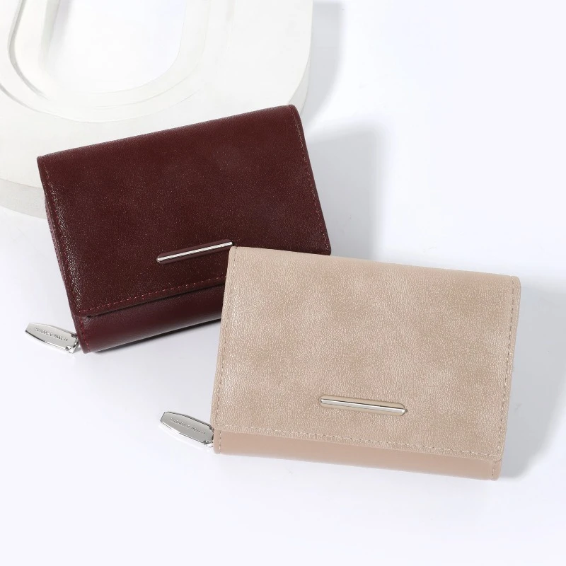 New Trendy Versatile Women's Frosted Coin Wallet Fashionable Style Simple Women's Multi-Slot Wallet Zero Money Bag Card Storage