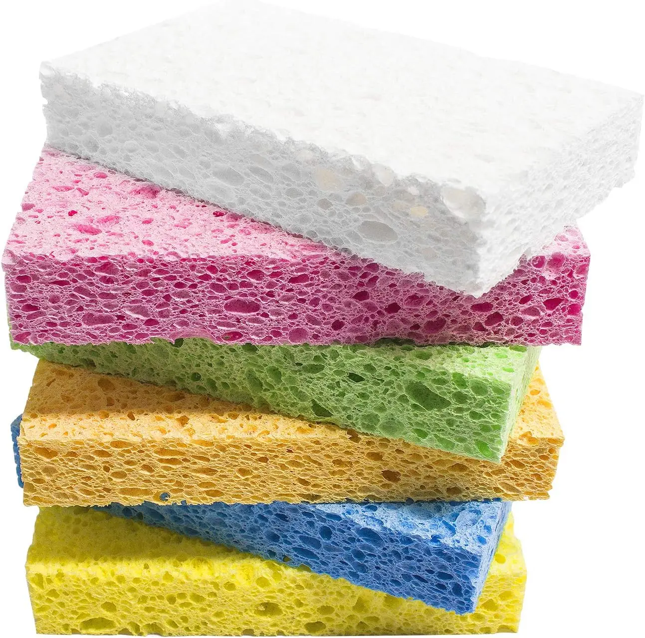 10 unidades de esponja absorbente de pulpa de madera comprimida con textura espumosa, que se hincha con agua, para limpieza fácil de platos