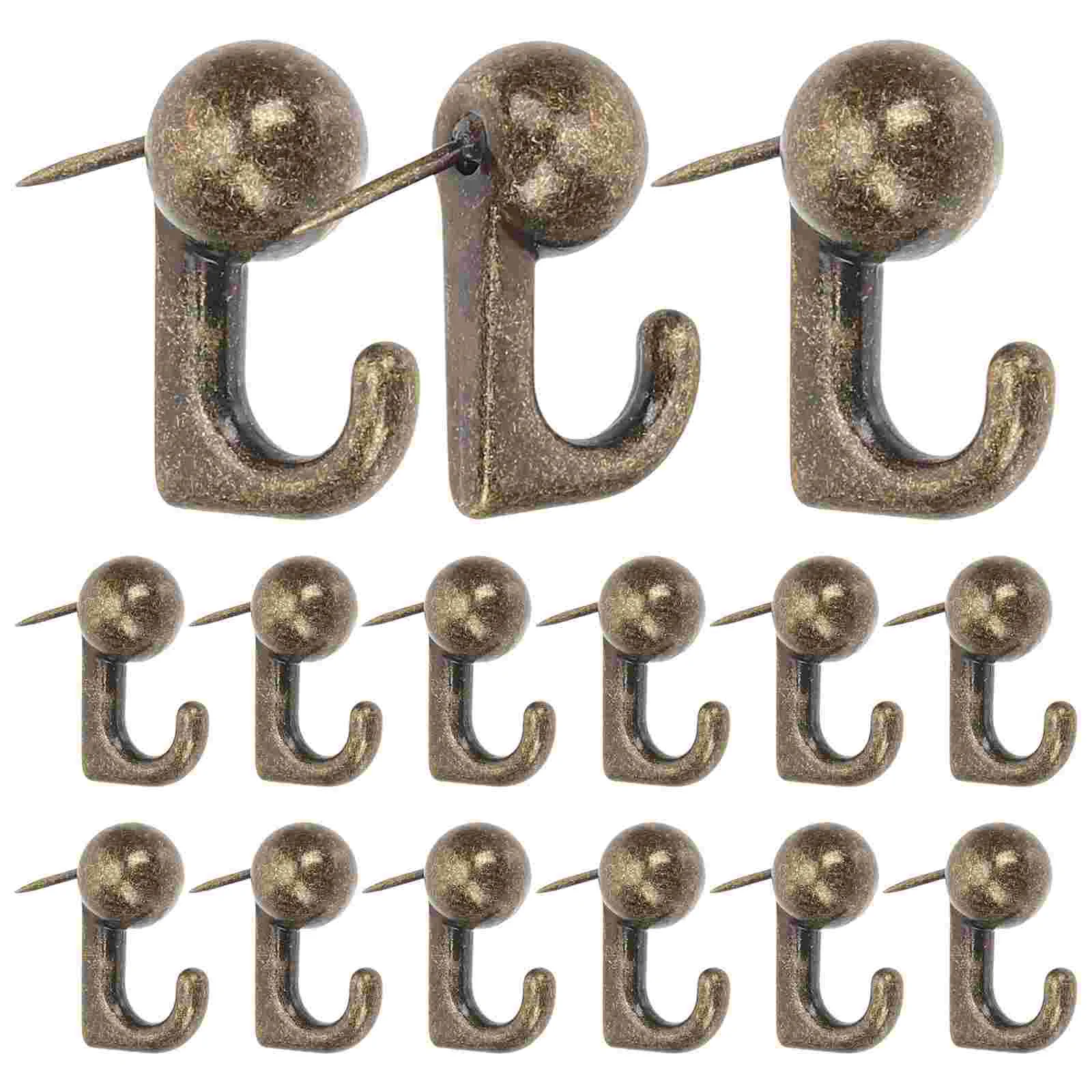 

30 Pcs Hanging Metal Hook Nail Thumb Tacks Hooks up Zinc Alloy Decorative Heavy Duty