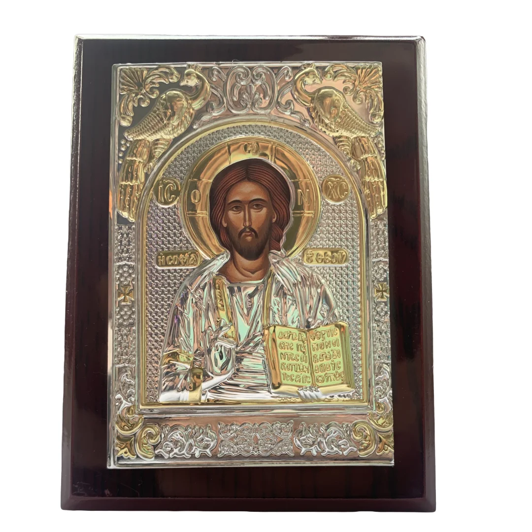 Icono de Jesús de madera ortodoxa, decoración del hogar, Virgen María, Navidad, Pascua, bautismo, decoración, recuerdos de iglesia