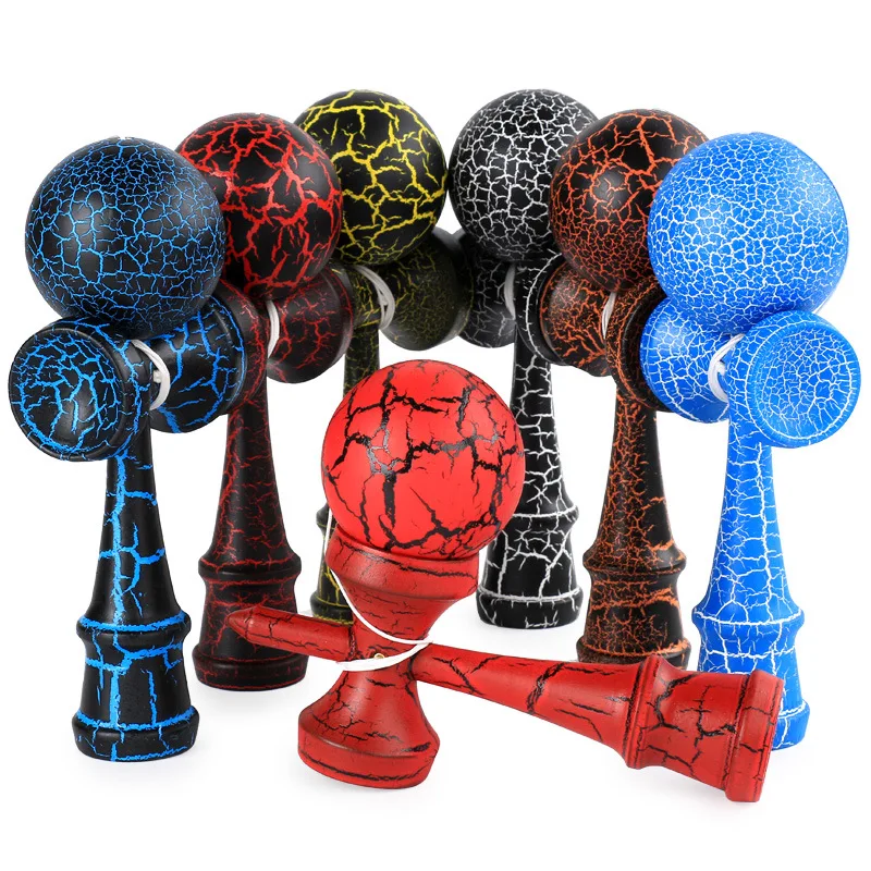 Professional Kendama Toy Ball Wooden Toy Outdoor Sports Children and Adults Outdoor Ball Sports Crack Beech Wood Colorful Design