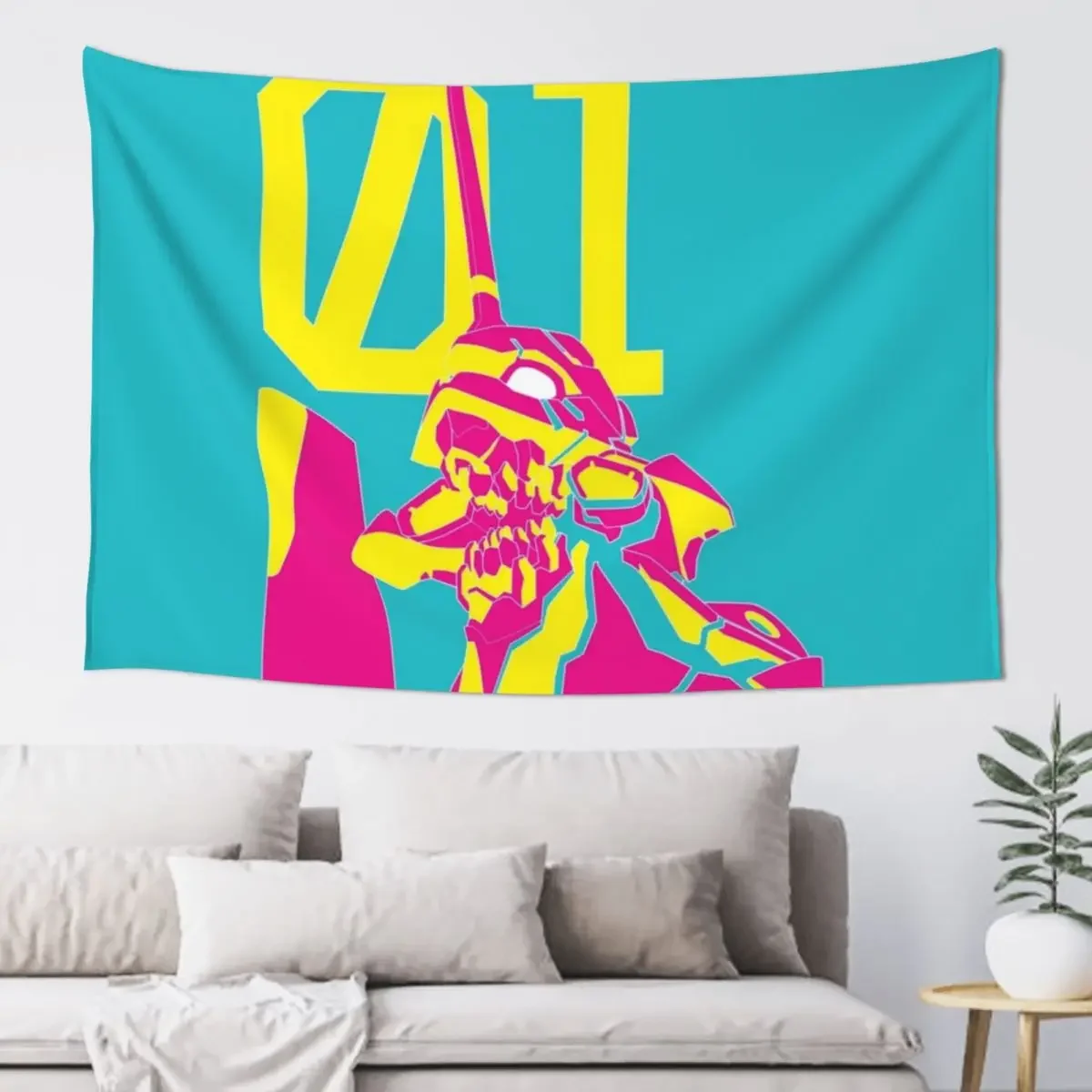 NEON EVA_01 Tapestry On The Wall Cute Room Decor Decoration Aesthetic Wall Hanging Wall Tapestry