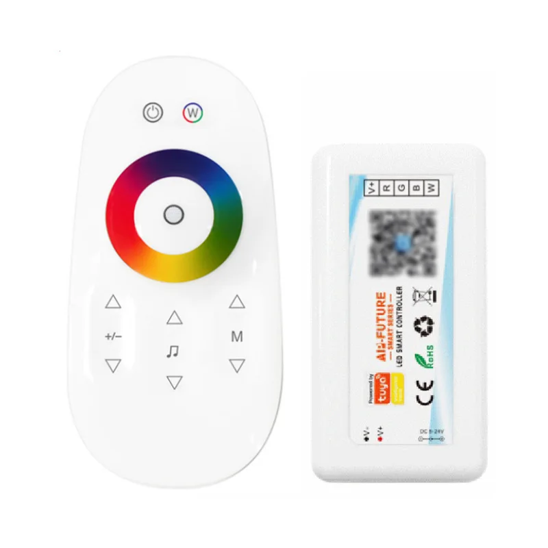 Kontroler taśmy LED Alexa Google Speaker Tuya WiFi Smart APP Ściemniacz CCT RGB COB 2835 5050 12V24V Miboxer SP107E 2.4G RF — zdjęcie 2