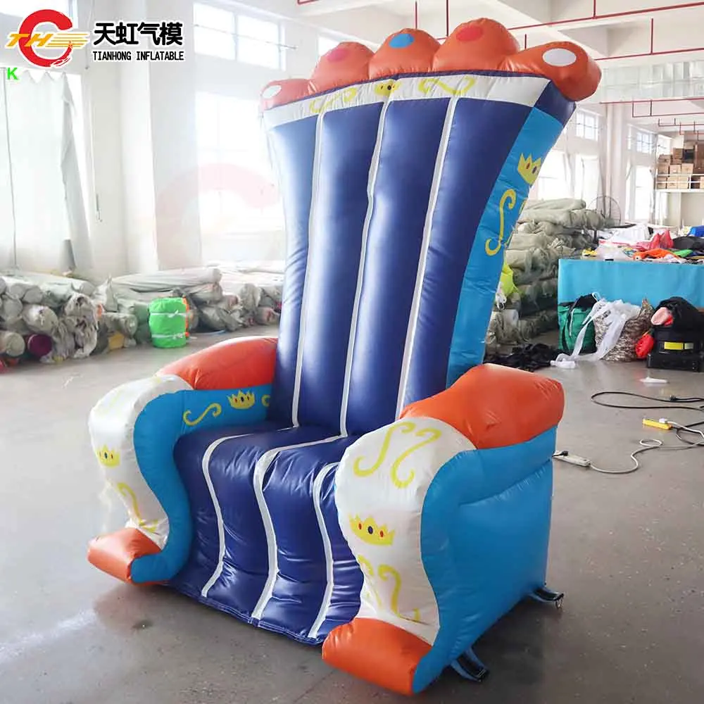 Boys Theme Inflatable Bouncer Throne Chair with Blower Custom Made Giant Inflatable Chair Replica