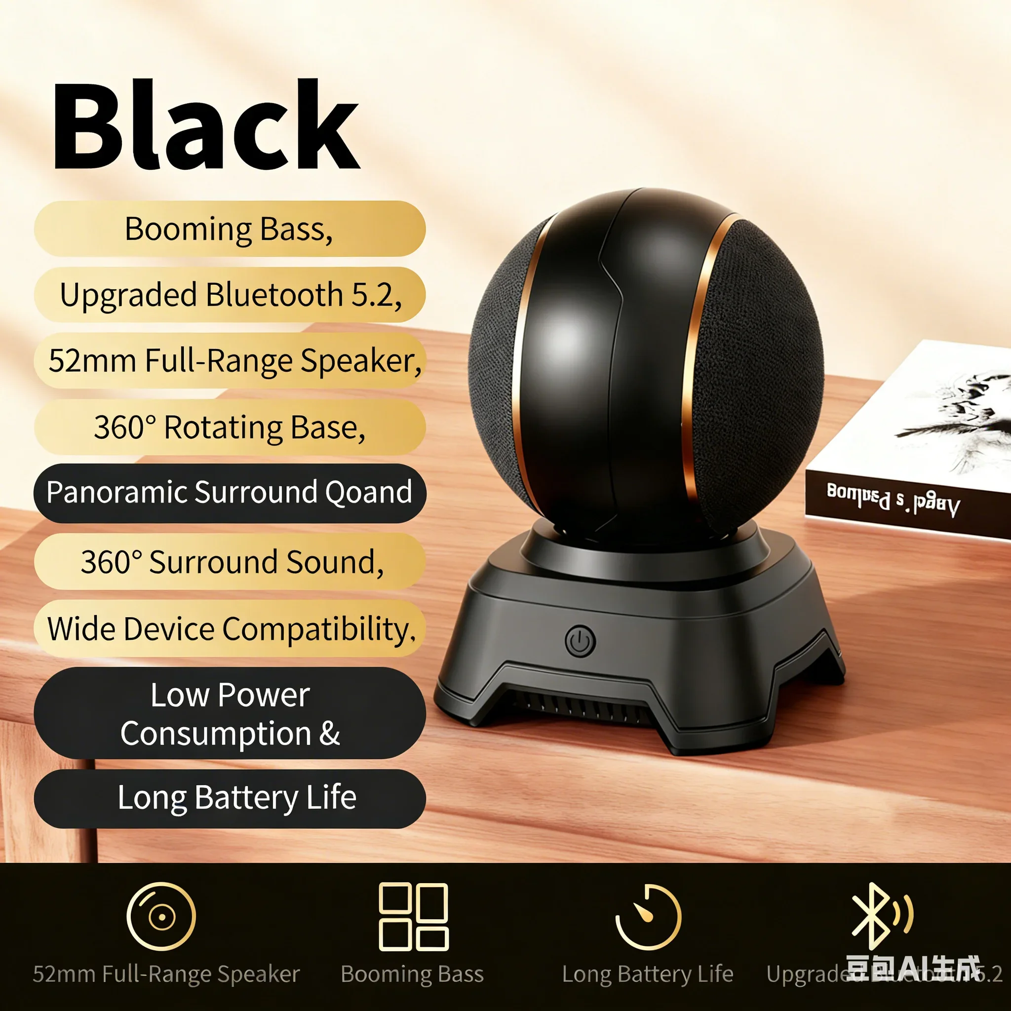 

Portable Bluetooth Speaker,Dual 3W Drivers HiFi Sound,800mAh Long Battery Life,Small Wireless Speaker for Phone/Computer/Gaming