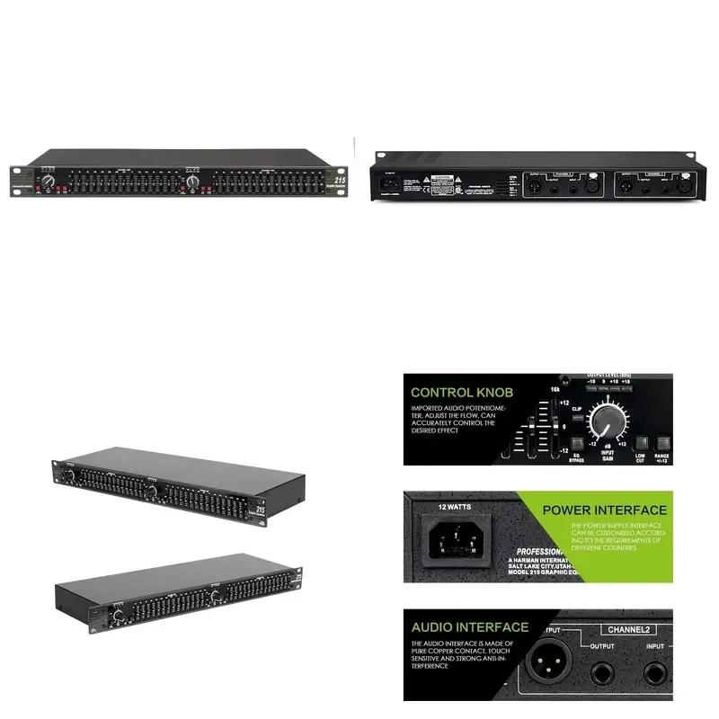 Professional Audio Equalizer GAX-215 Dual 15 Band Graphic Equalizer Power Equalizer Dj Equipment Professional Sound Equipment