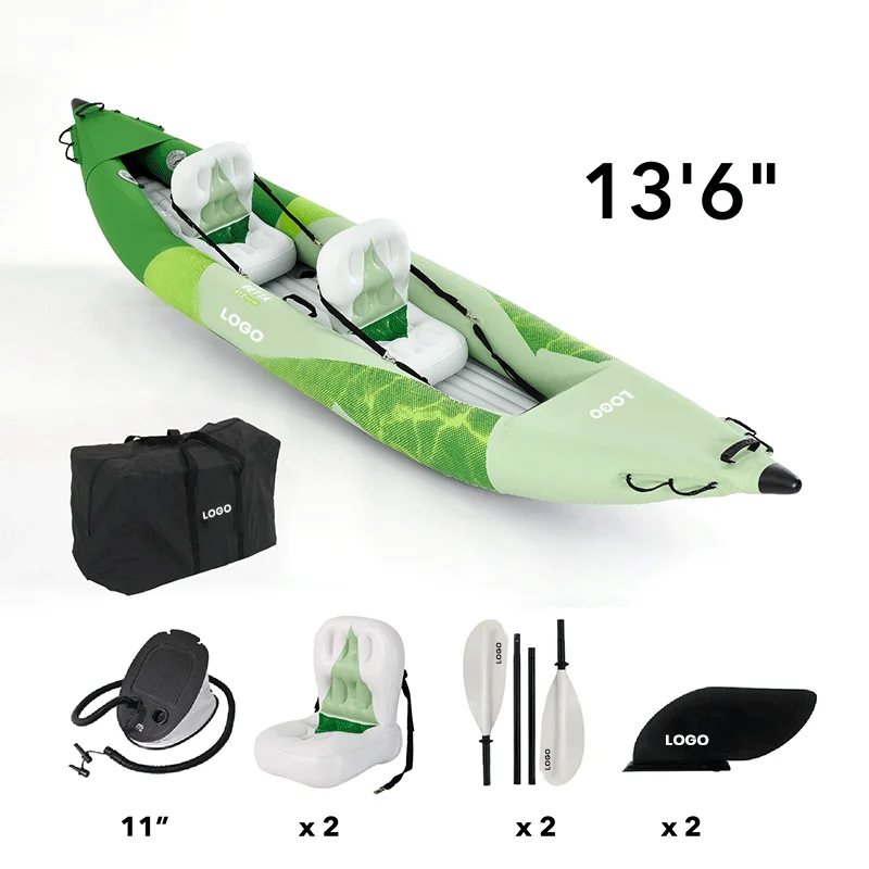

PVC inflatable boat, 3-person kayak with foot support
